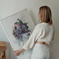 Flower Hair Line Art Print