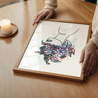Flower Hair Line Art Print
