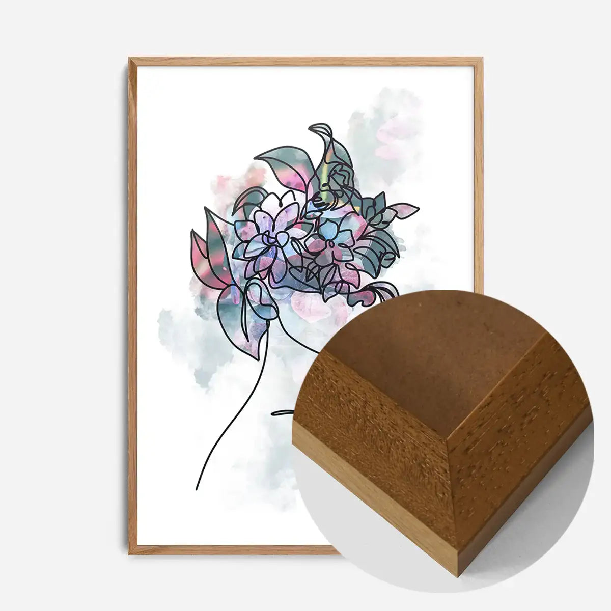Flower Hair Line Art Print