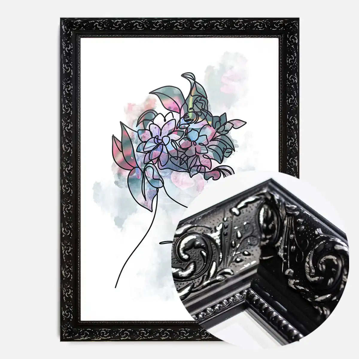 Flower Hair Line Art Print