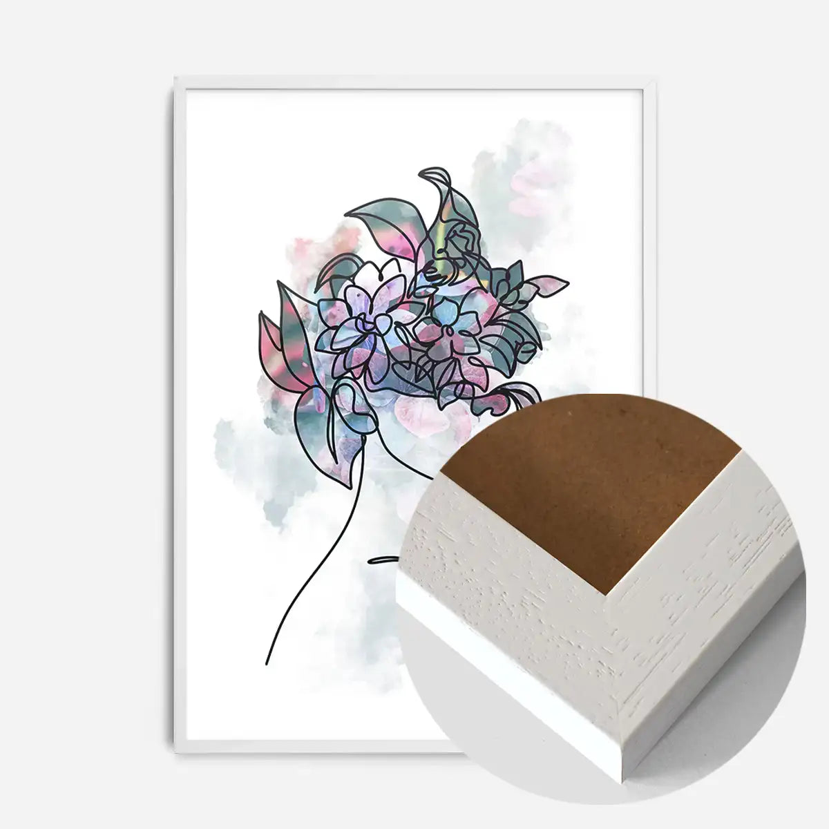 Flower Hair Line Art Print