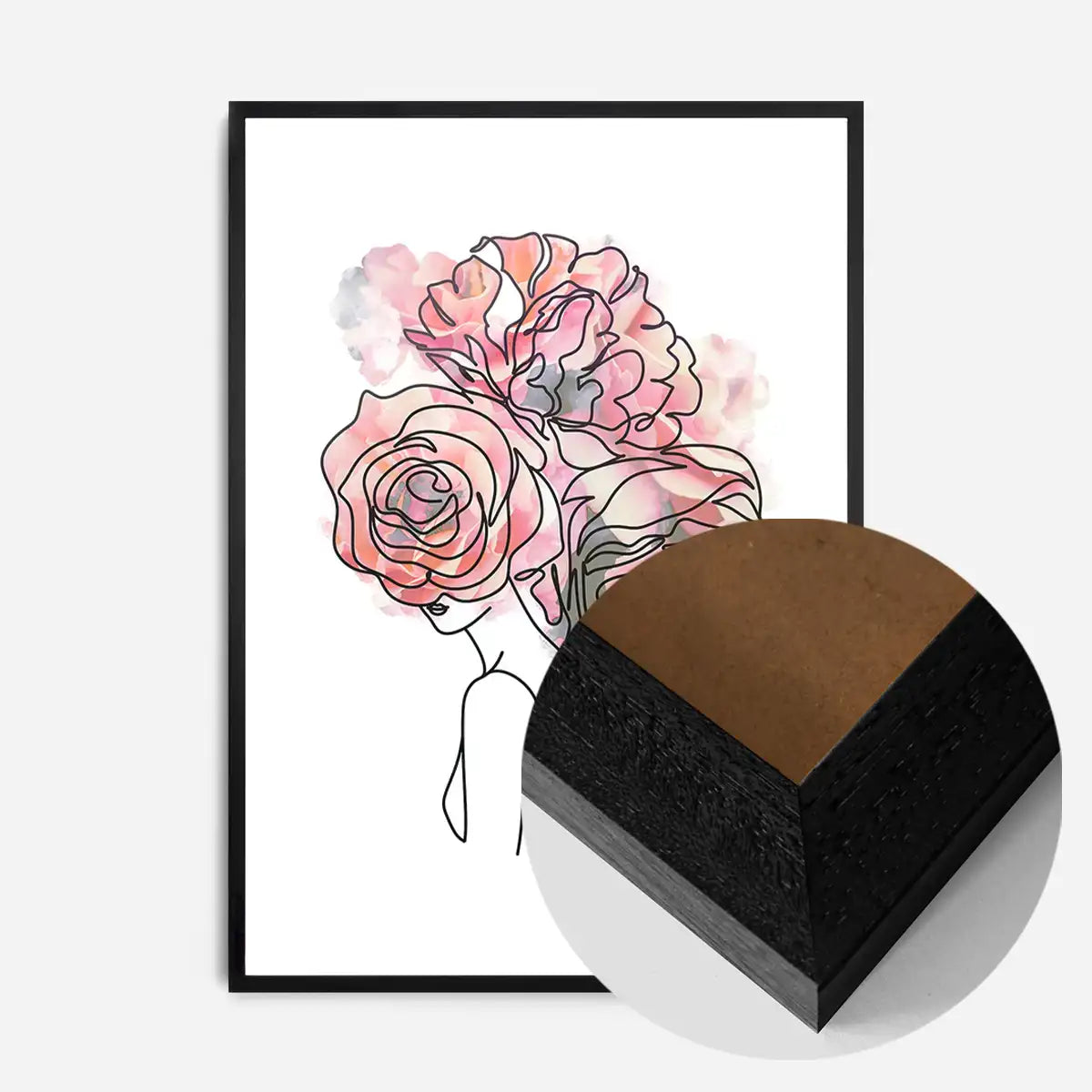 Roses Hair Line Art Print