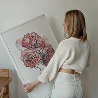 Roses Hair Line Art Print