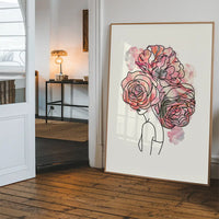 Roses Hair Line Art Print