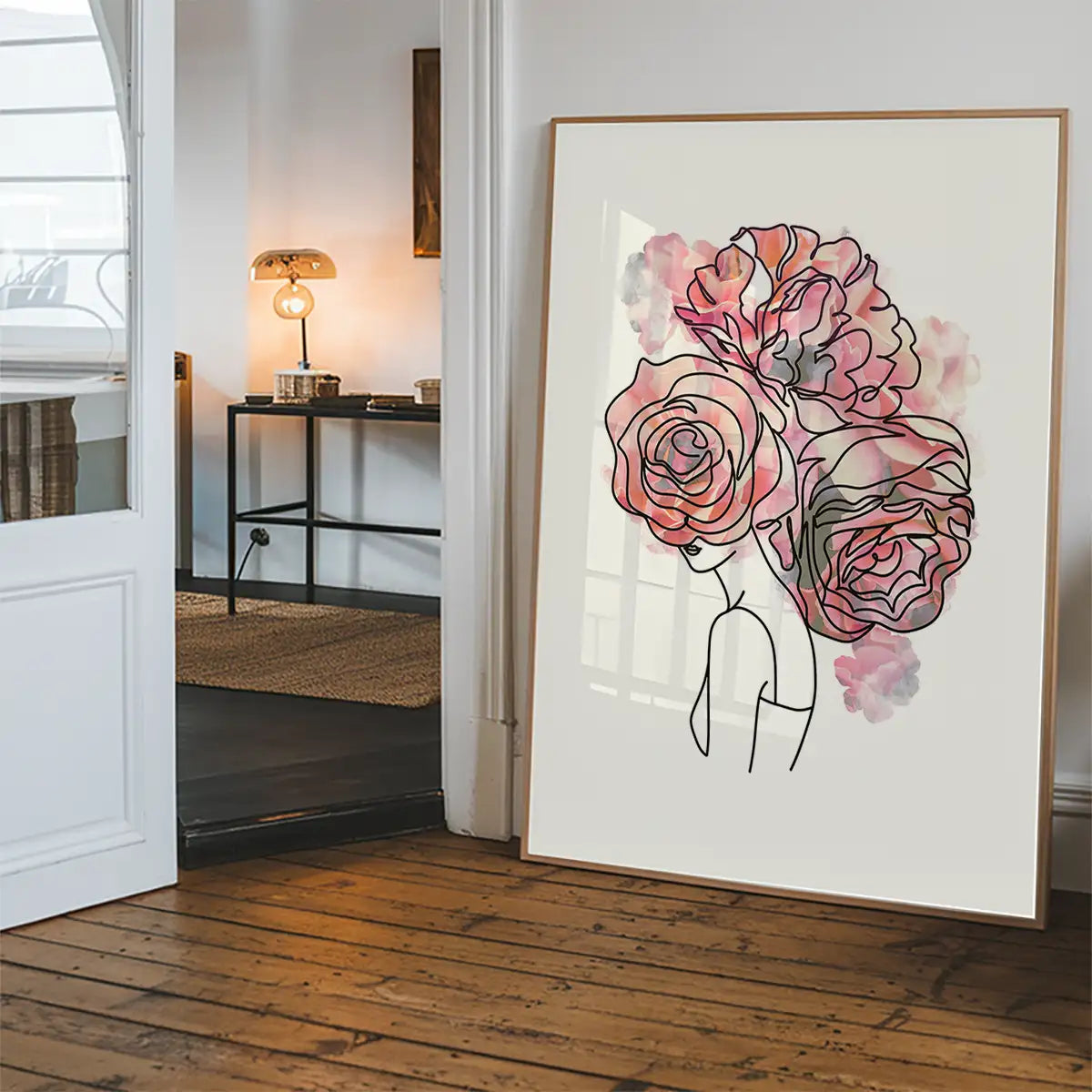 Roses Hair Line Art Print