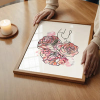 Roses Hair Line Art Print