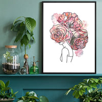 Roses Hair Line Art Print