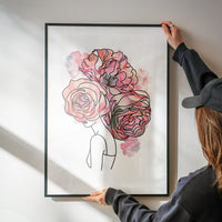 Roses Hair Line Art Print