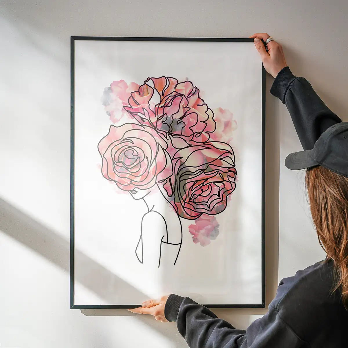 Roses Hair Line Art Print