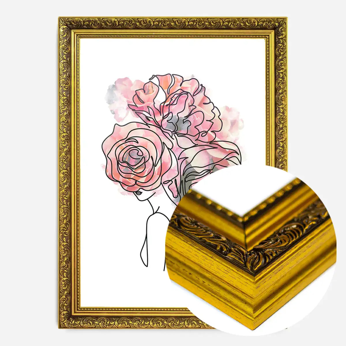 Roses Hair Line Art Print