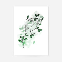 Leaves Hair Line Art Print