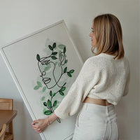 Leaves Hair Line Art Print