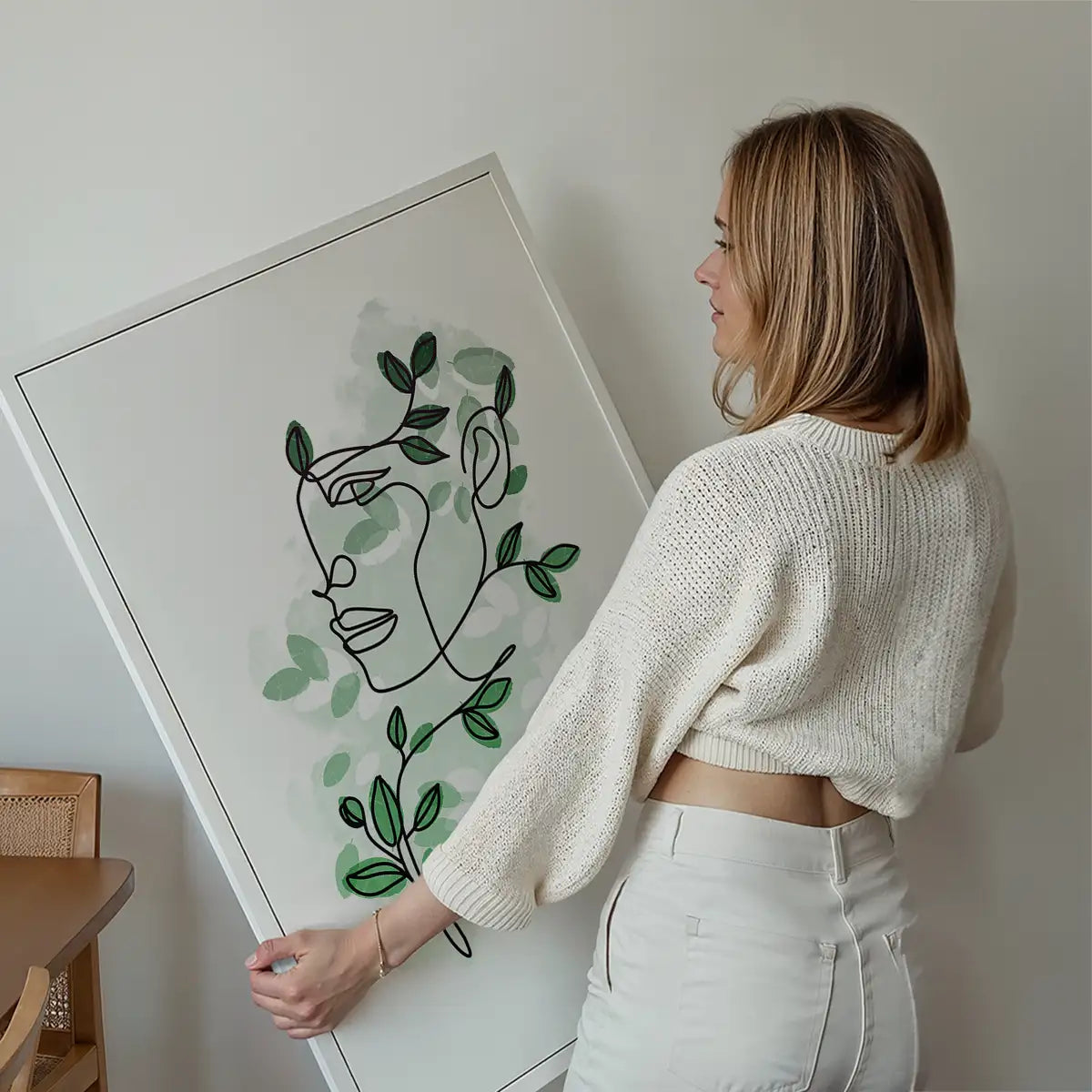Leaves Hair Line Art Print