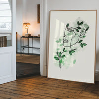 Leaves Hair Line Art Print