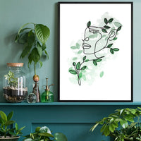 Leaves Hair Line Art Print