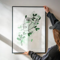 Leaves Hair Line Art Print