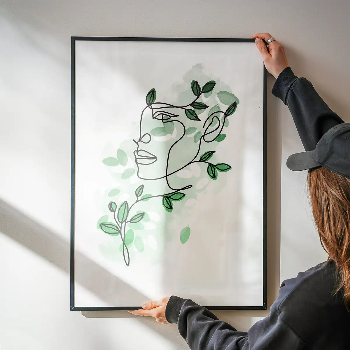 Leaves Hair Line Art Print
