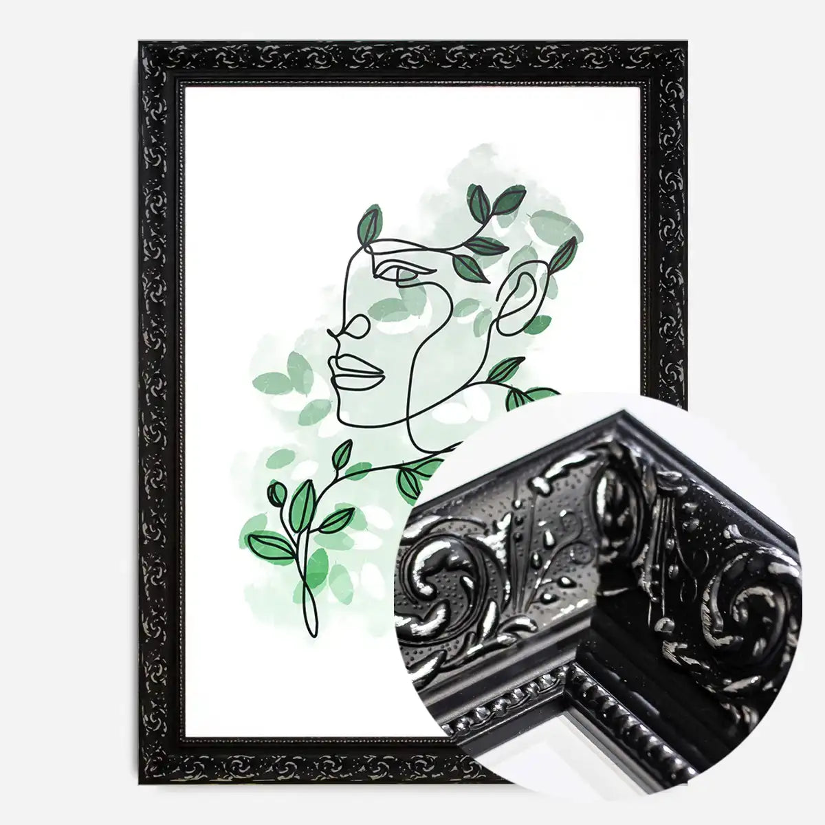 Leaves Hair Line Art Print