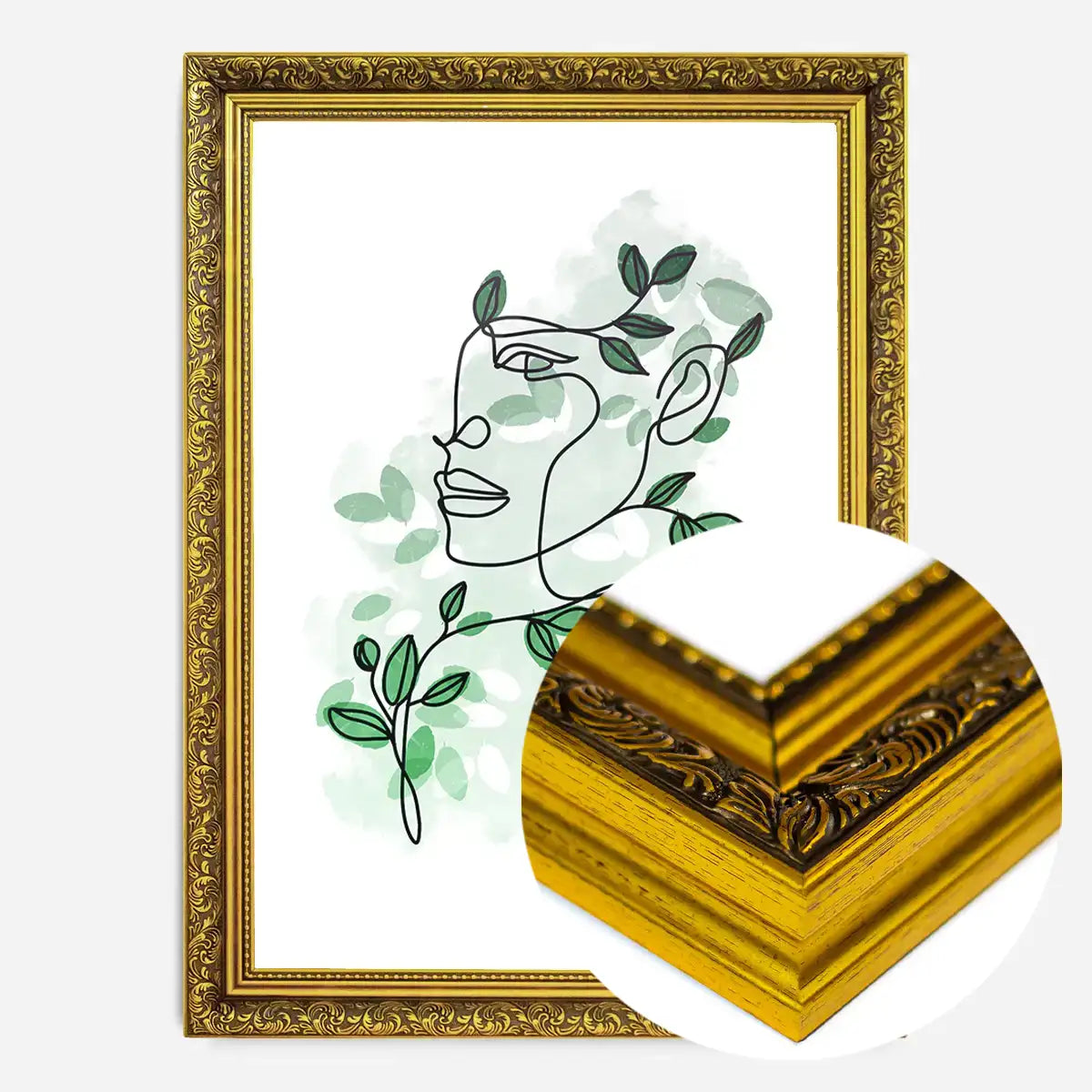 Leaves Hair Line Art Print