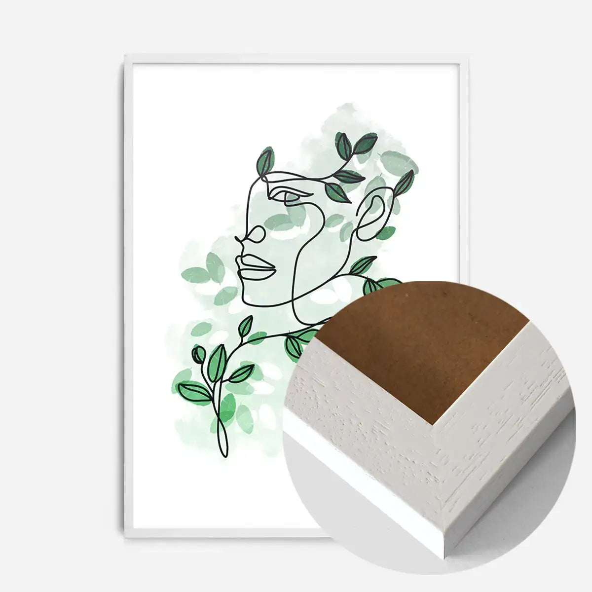 Leaves Hair Line Art Print