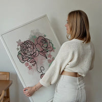 Floral Face Line Art Print