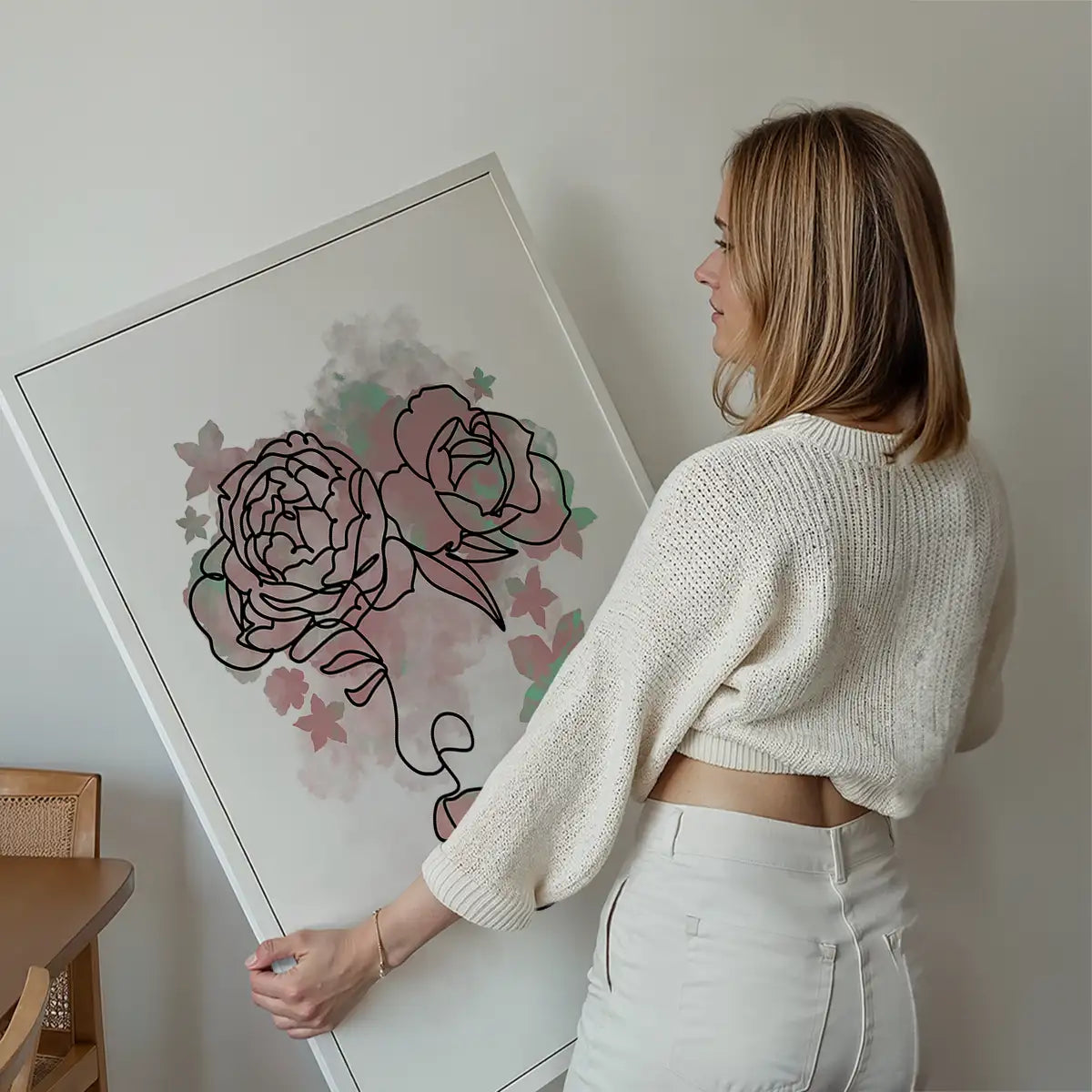 Floral Face Line Art Print