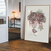 Floral Face Line Art Print