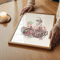 Floral Face Line Art Print