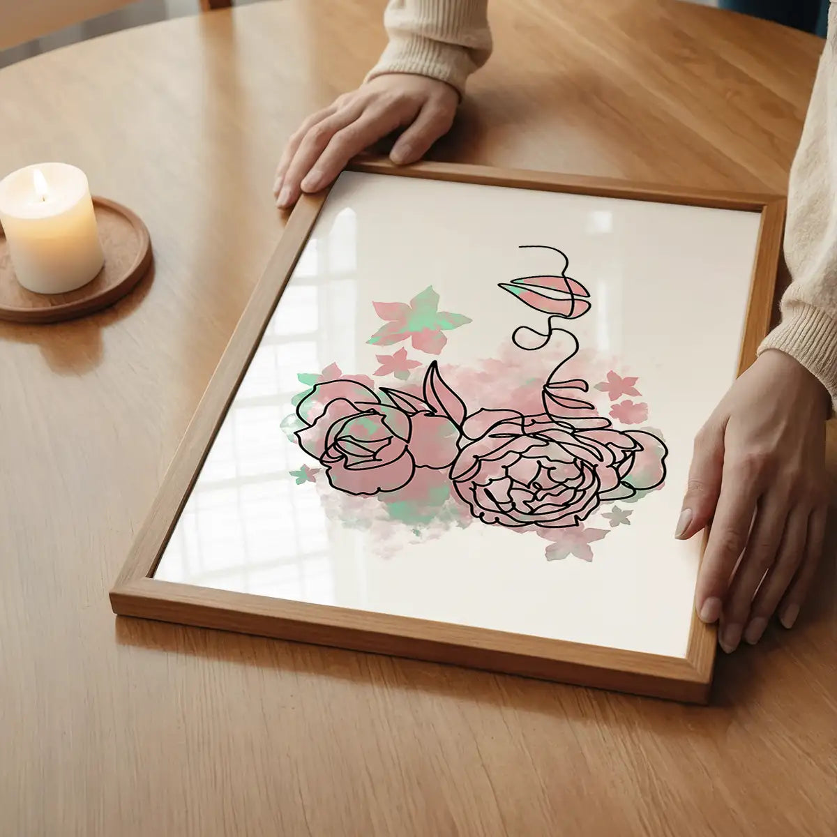 Floral Face Line Art Print