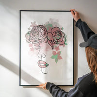 Floral Face Line Art Print