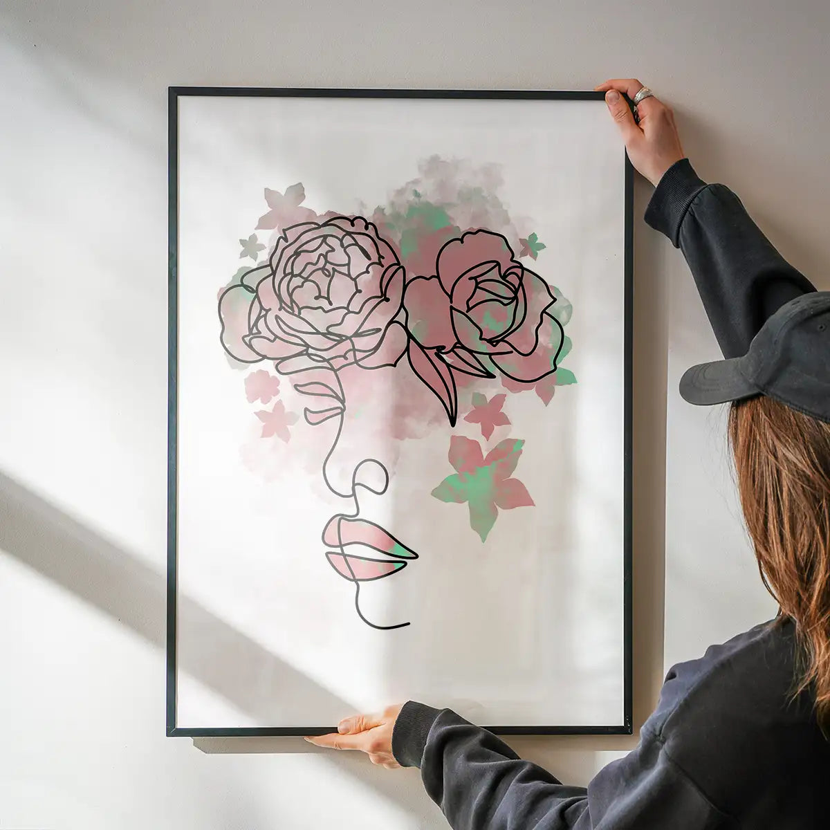 Floral Face Line Art Print