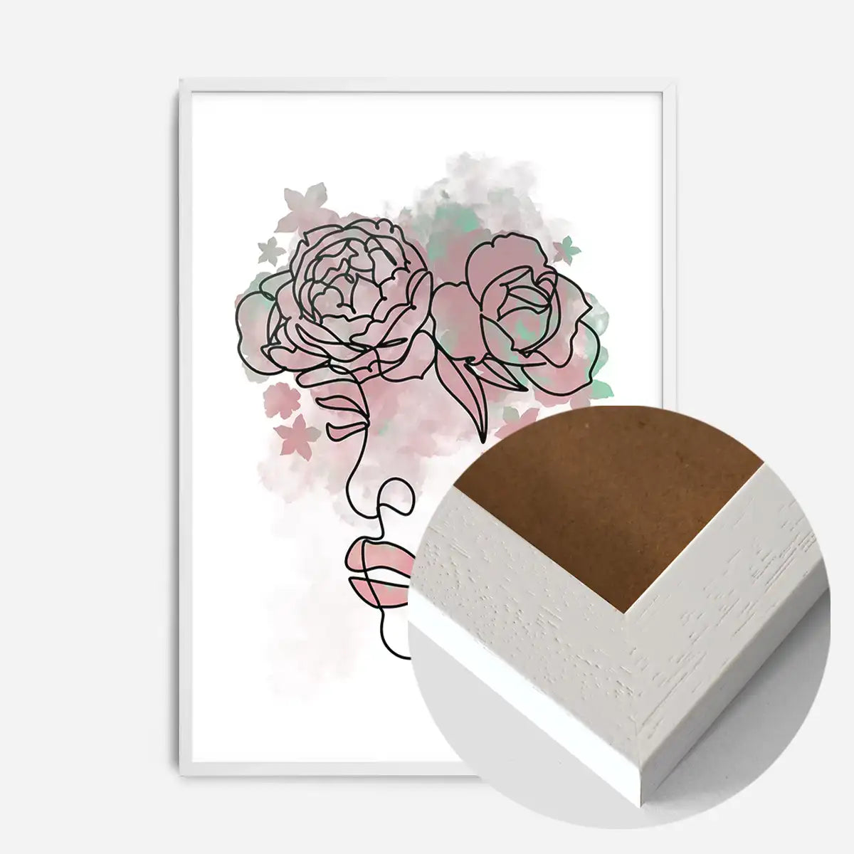 Floral Face Line Art Print