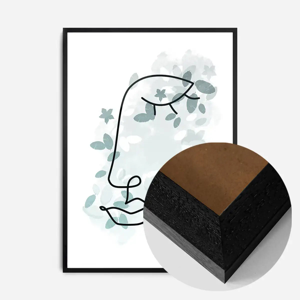 Leaves Face Line Art Print