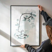 Leaves Face Line Art Print