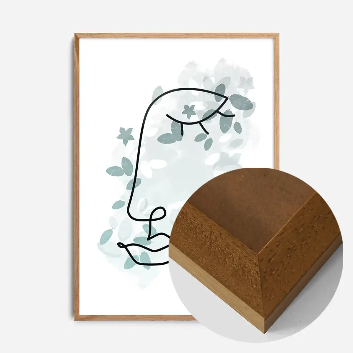Leaves Face Line Art Print