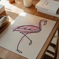 Flamingo Feathers Line Art Print