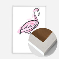 Flamingo Feathers Line Art Print