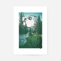Girl With Butterfly Forest Print