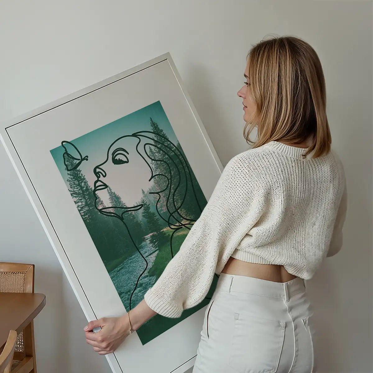 Girl With Butterfly Forest Print