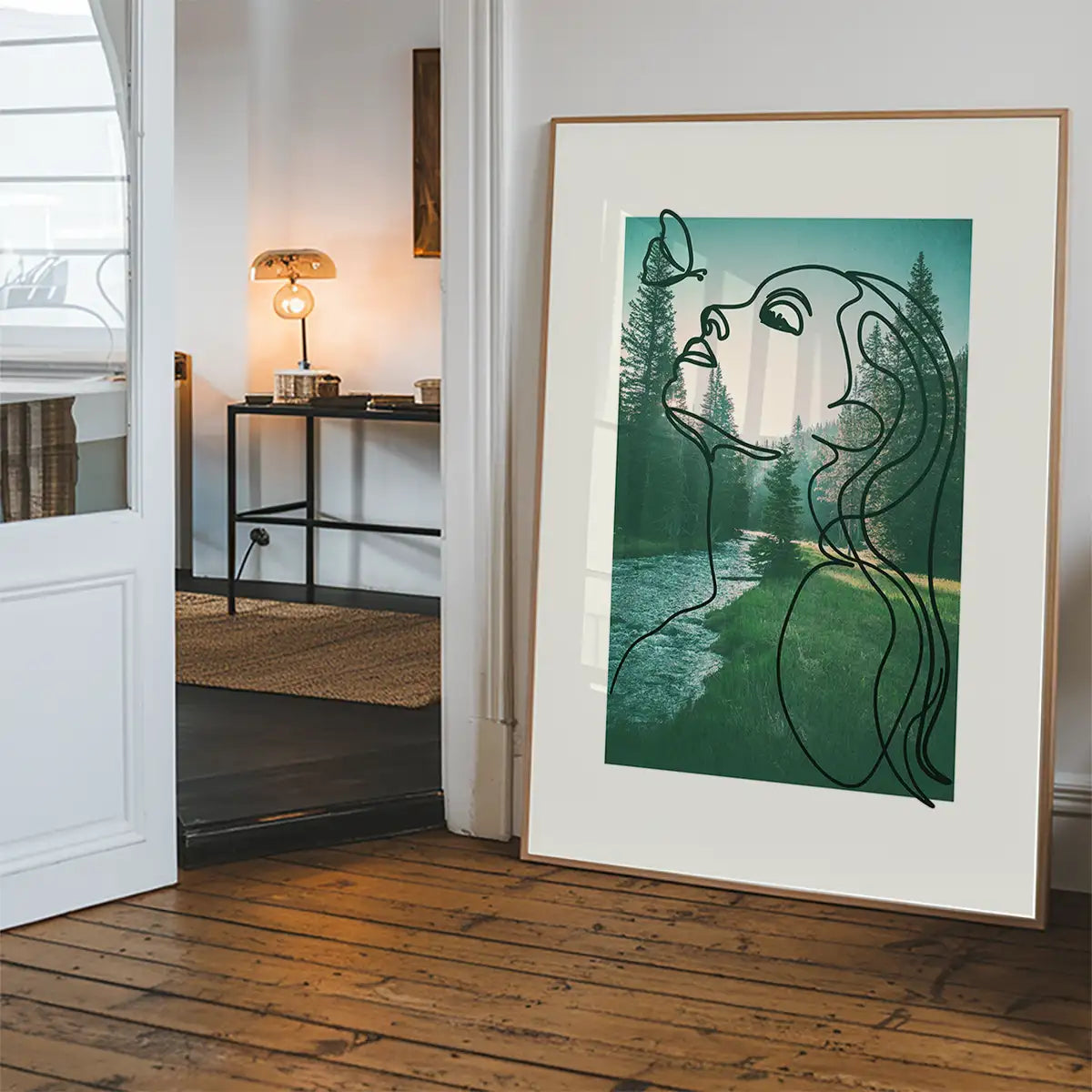 Girl With Butterfly Forest Print