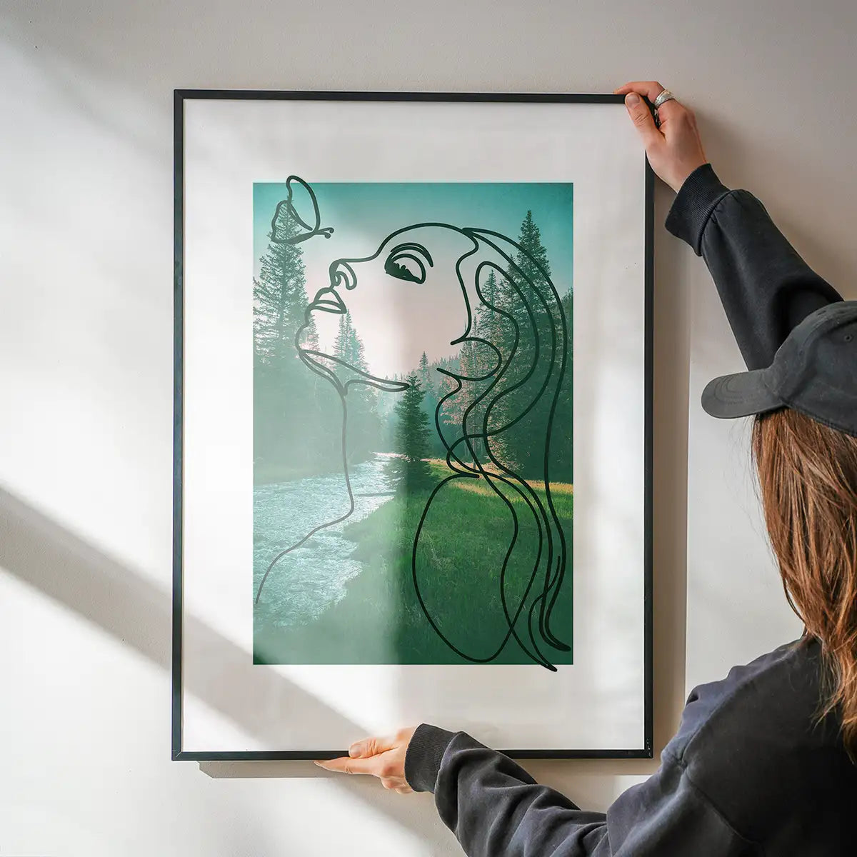 Girl With Butterfly Forest Print