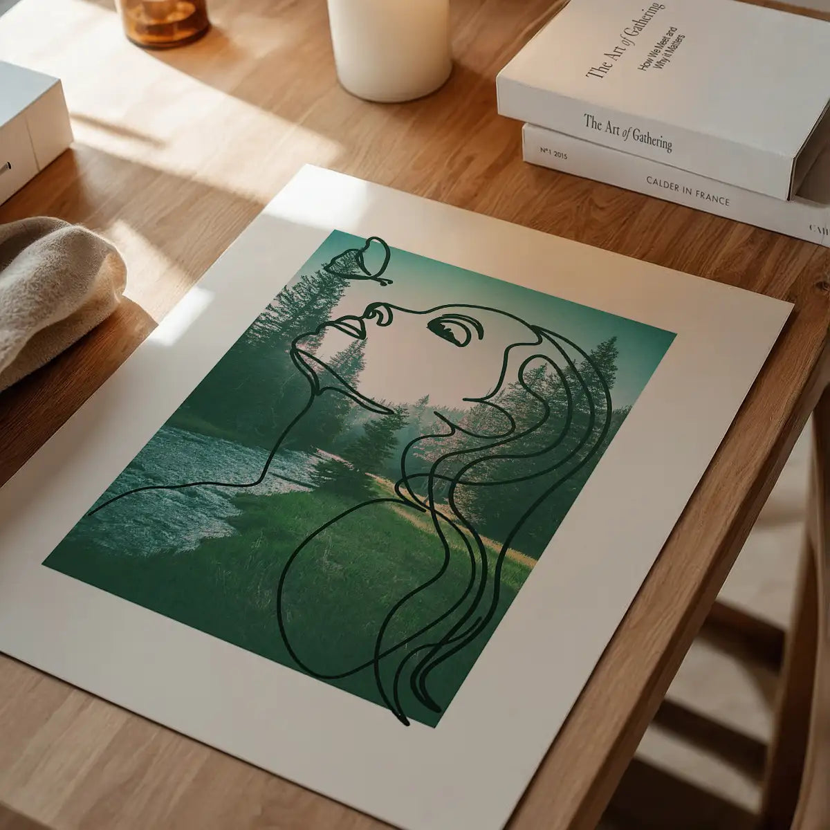 Girl With Butterfly Forest Print