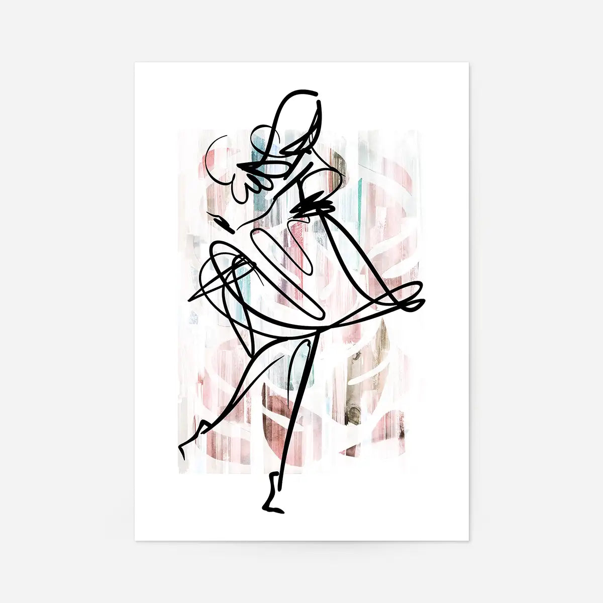 Dancing Ink Brush Drawing Print 1