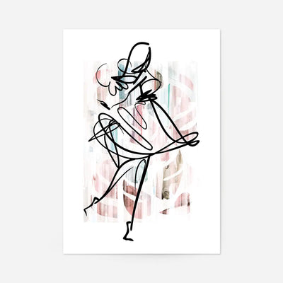 Dancing Ink Brush Drawing Print 1