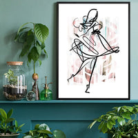 Dancing Ink Brush Drawing Print 1