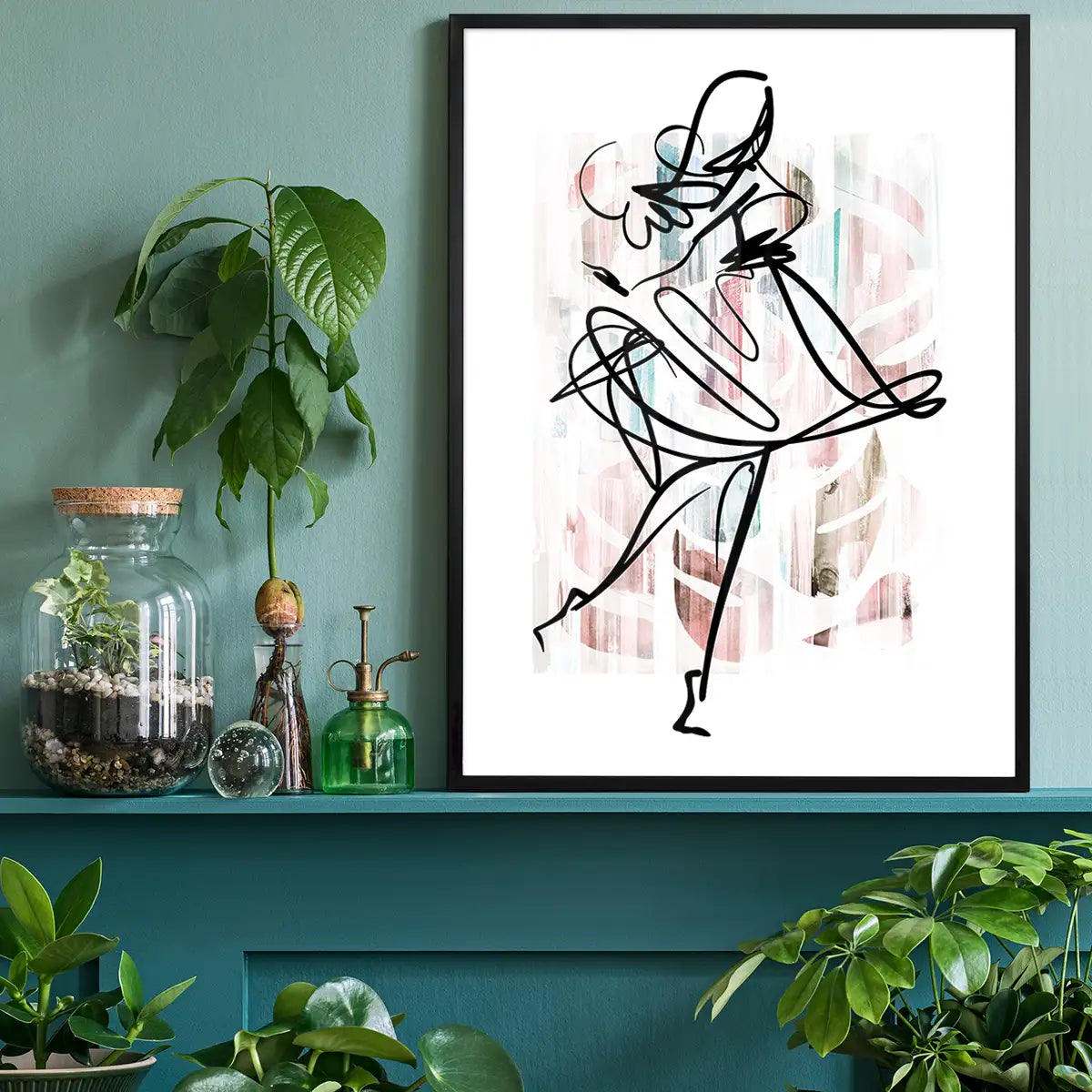 Dancing Ink Brush Drawing Print 1