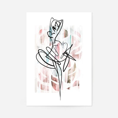 Dancing Ink Brush Drawing Print 2