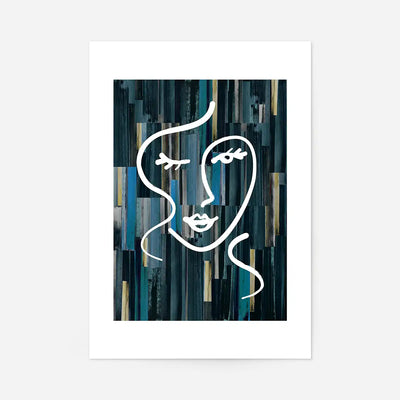 Abstract Brush Painted Face Dark