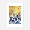 Cutout Mountains Gold Print