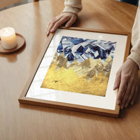 Cutout Mountains Gold Print